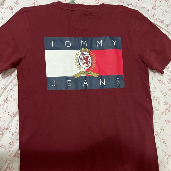 Tommy Hilfiger burgundy/maroon t shirt men size M - Picture 4 of 6